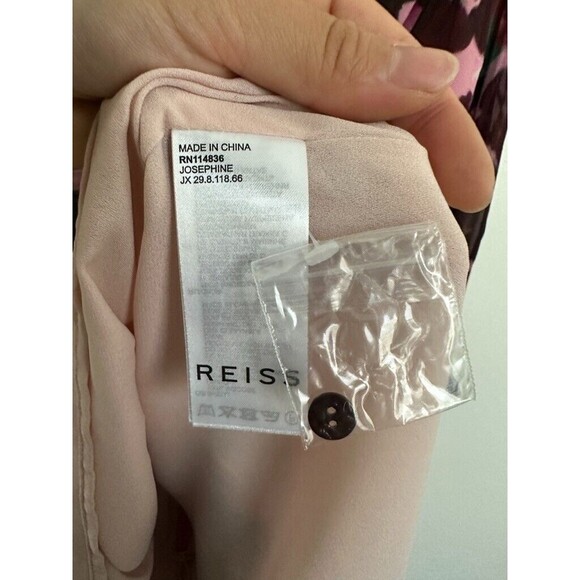 NEW REISS Josephine Floral Mini Dress Lined Open Back Pink Womens 8 - Picture 12 of 16